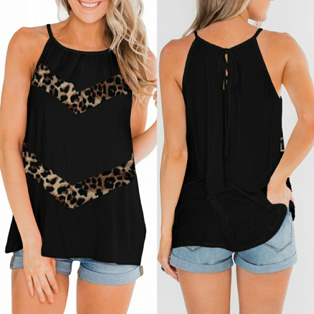 Black & Leopard Chevron Tank